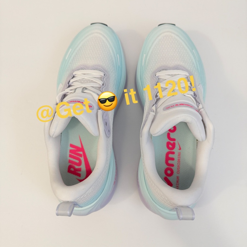 Nike Vomero Plus Women's Road Running Shoes White Blue Pink Glacier IM6682-159 - Picture 7 of 11